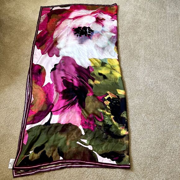 Accessories - Paul‎ Gauguin 100% Silk Scarf/Wrap Multi Color 54 x 27" Floral Ireland Made
